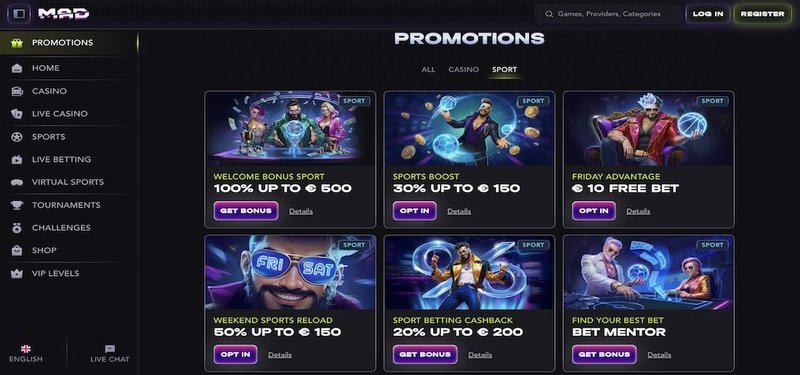 Découvrez les Meilleures Offres de Mad Casino : Un Monde de Loisirs En Ligne